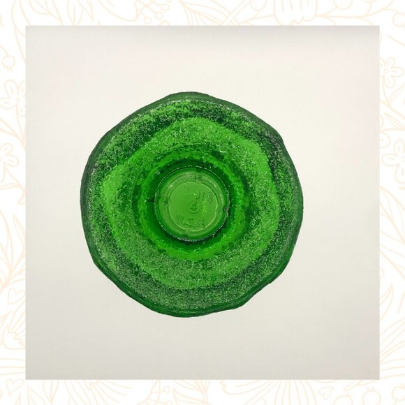 Vintage Green Glass Reversible Candlestick Vase - Picture 4 of 5